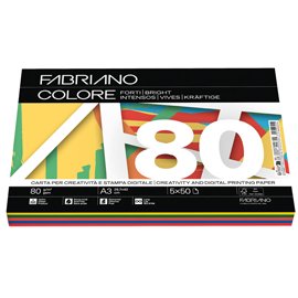 67753 FabrianoColore - A3 - 80 gr - mix 5 colori forti - Fabriano - conf. 250 fogli