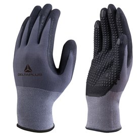 73630 Guanti di precisione VE727NO - poliammide - palmo in nitrile/poliuretano - grip sul palmo - taglia 09 - grigio/nero - Deltaplus