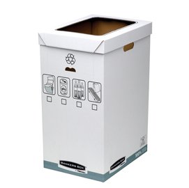 74724 Cestino per riciclo Bankers Box System - 30 x 60 x 50 cm - 90 L - bianco - Fellowes