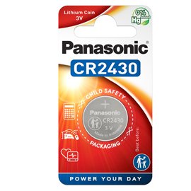 Micropila CR2430 - 3V - a pastiglia - litio - Panasonic - blister 1 pezzo