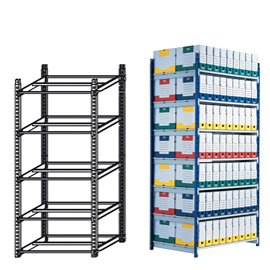 75744 Scaffale RANG'ECO - modulo base - 5 ripiani - 100 x 70 x 200 cm - grigio - Paperflow