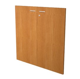 76849 Coppia ante per libreria modulare - bassa - 76 cm - melaminico - con serratura - noce chiaro