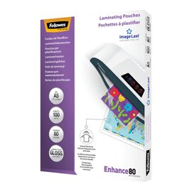 Pouches Enhance80 - A5 - 154x216 mm - 2x80 micron - Fellowes - scatola 100 pezzi