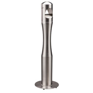 Posacenere da terra - a colonna - diametro 13 cm - H 108 cm - base 29 cm - inox silver - Medial