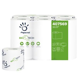 79645 Carta igienica standard Bio Tech - 2 veli - 165 strappi - diametro 10 cm - 9