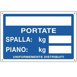 79827 Cartello segnalatore - 30x20 cm - PORTATE: SPALLA/PIANO - alluminio - Cartelli Segnalatori