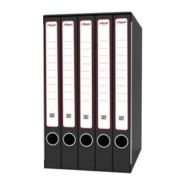 Gruppo registratori Quintetto - 23 x 32 cm - con 5 cartelle 3 lembi - dorso 23 cm - grigio - Rexel