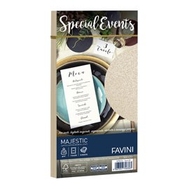 80091 Busta Special Events metal - 110 x 220 mm - 120 gr - sabbia - Favini - conf. 10 buste