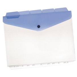 Buste a foratura universale con bottone e separatori - A4 - trasparente - Beautone - conf. 5 pezzi