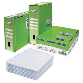 Buste forate La 500 - Linear - liscio - 22 x 30 cm - trasparente - Favorit - conf. 500 pezzi