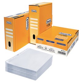 Buste forate La 500 - Linear - buccia - 22 x 30 cm - trasparente - Favorit - conf. 500 pezzi