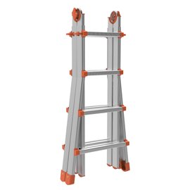 Scala telescopica Squadra - 8+8 gradini - alluminio - Marchetti