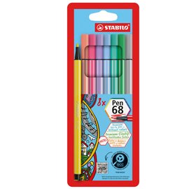 82578 Pennarelli Pen 68 - colori assortiti pastello - Stabilo - busta 8 pezzi