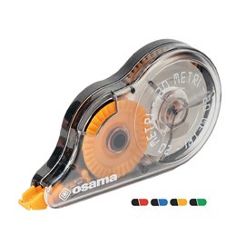 83123 Correttore a nastro 20 Metri - 5 mm x 20 m - involucro colori assortiti - Osama