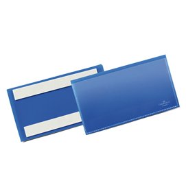 83500 Buste identificative - con bande adesive - 150 x 67 mm - blu - Durable - conf. 50 pezzi