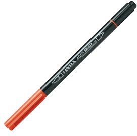 85038 Pennarello Aqua Brush Duo - punte 2/4 mm - rosso saturno - Lyra