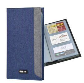 85276 Portabiglietti in tessuto - 12 x 23 cm - capacità 64 biglietti - blu - City Time