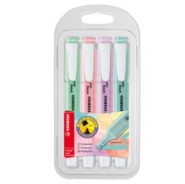 85916 Evidenziatore Swing Cool Pastel - punta a scalpello - tratto 1 - 4 mm - colori assortiti - Stabilo - astuccio 4 pezzi