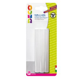 86224 Stick per pistola colla a caldo- 11mmx10cm - trasparente - bassa temperatura - Deco - conf. 6 pezzi