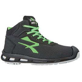 Calzatura di sicurezza Hard S3 SRC - pelle idrorepellente - numero 47 - grigio scuro/verde - U-Power