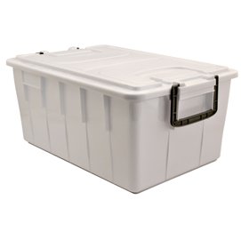 86753 Contenitore Foodbox con coperchio - 58x38x26 cm - 40 L - PPL riciclabile - bianco - Mobil Plastic