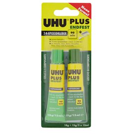 86959 Colla bicomponente Plus 90 min - 30 ml (2x15ml) - trasparente - UHU