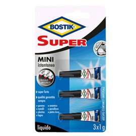 87789 Colla istantanea universale - Super Mini blister - 3 x 1 gr - trasparente - Bostik