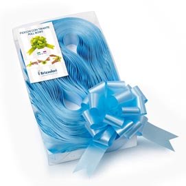 88204 Nastri strip 6800 - in polipropilene - azzurro 06 - per fiocco autocomponibile - 31 mm - diametro 13 cm - Brizzolari - conf. 30 pezzi