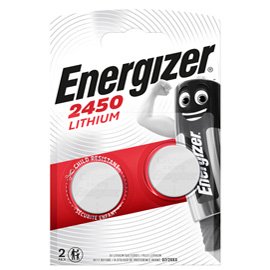 89500 Micropila CR2450 - 3V - a pastiglia - Lithium - Energizer - blister 2 pezzi