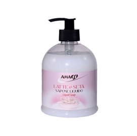 90530 Sapone liquido - in dispenser - 500 ml - latte & seta - Amati