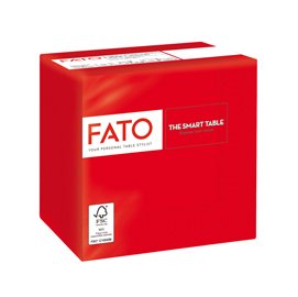 91341 Tovagliolo - carta - 24 x 24 cm - 2 veli - rosso - Fato - conf. 100 pezzi