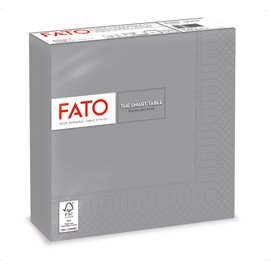 91346 Tovagliolo - carta - 33 x 33 cm - 2 veli - grigio - Fato - conf. 50 pezzi
