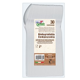 91425 Cucchiaini in Estabio - avorio - Dopla Green - conf. 30 pezzi