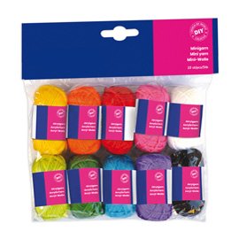 91571 Matassa 100% acrilico - lungh. 36 mt - colori assortiti - CWR - set 10 pezzi