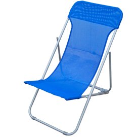 91697 Sdraio pieghevole Beach - 70 x 72 x 45 cm - acciaio verniciato/texilene - blu - Garden Friend