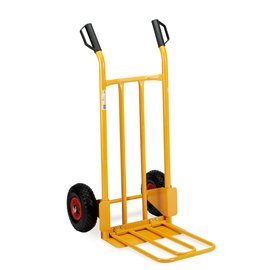 91883 Carrello trasporto grandi volumi Robustus - portata max 300 kg - 56 x 17 x 110 cm - acciaio verniciato - giallo - Garden Friend