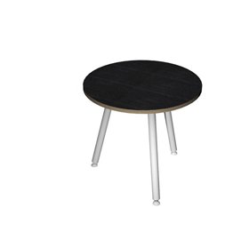 Tavolo riunione tondo Skinny Metal - diametro 80 cm - nero venato
