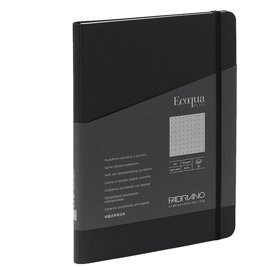 94737 Taccuino Ecoqua Plus - con elastico - spiralato - A5 - 70 fogli - puntinato - nero - Fabriano