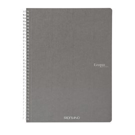 Maxiquaderno Ecoqua original - spiralato - A4 - 90gr - 5mm - 70 fogli - antracite - Fabriano