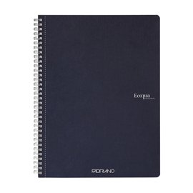 Maxiquaderno Ecoqua original - spiralato - A4 - 90gr - 5mm - 70 fogli - blu scuro - Fabriano