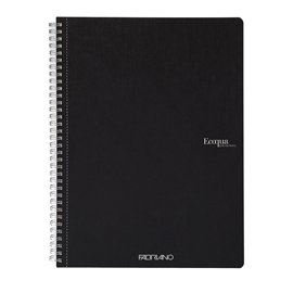 Maxiquaderno Ecoqua original - spiralato - A4 - 90 gr - 1 rigo - 70 fogli - nero - Fabriano