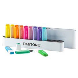 96216 Desk set evidenziatori - punta a scalpello - colori assortiti - Pantone - conf. 12 pezzi