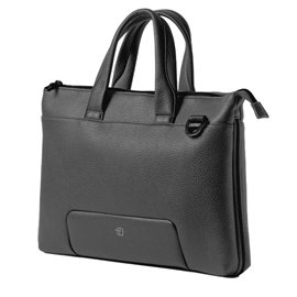 96382 Borsa espandibile Gate Trended - con manici - 41 x 30 x 7 cm - ecopelle - nero - In Tempo