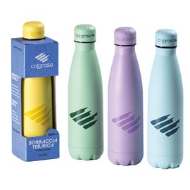 96969 Borraccia termica Pastel - 500 ml - acciaio inox - colori assortiti - Colorosa