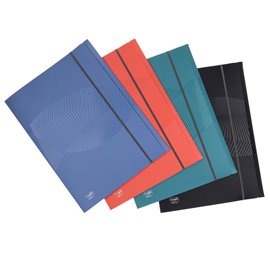 98558 Cartella 3 lembi Osmos - 24 x 33 cm - dorso 1 cm - PP - colori assortiti - Favorit