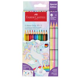 98885 Astuccio 10 matite Colour Grip + 3 matite Sparkle - colori assortiti - Faber-Castell