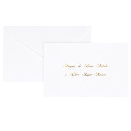 Biglietto natale con busta - 9 x 14 cm - stampa oro - bianco - Rex Sadoch