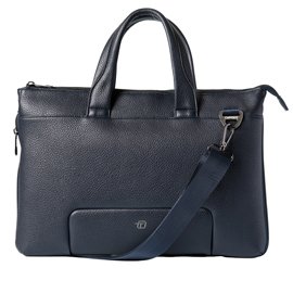 99389 Borsa espandibile Gate Trended - con manici - 41 x 30 x 7 cm - ecopelle - blu - In Tempo