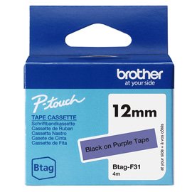 Brother - Nastro -  Nero/Viola - BTAGF31 - 12mm x 4mt