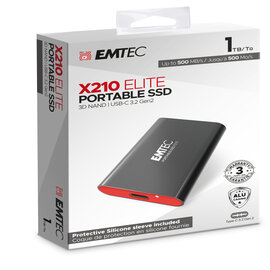 Emtec - X210 External - 1024GG - con cover protettiva - ECSSD1TX210